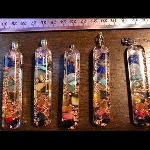 Resin chakra orgone pendants